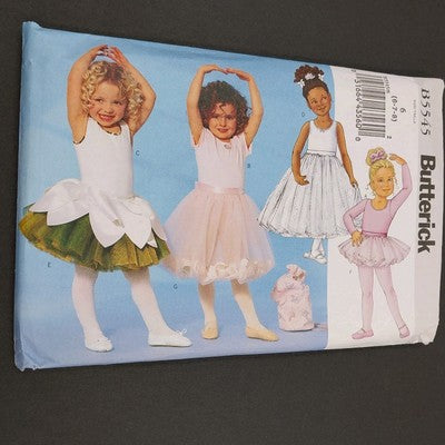 Butterick B5545 Sewing Pattern Uncut 2010 Children's Leotard Skirt Bag Size 6-8