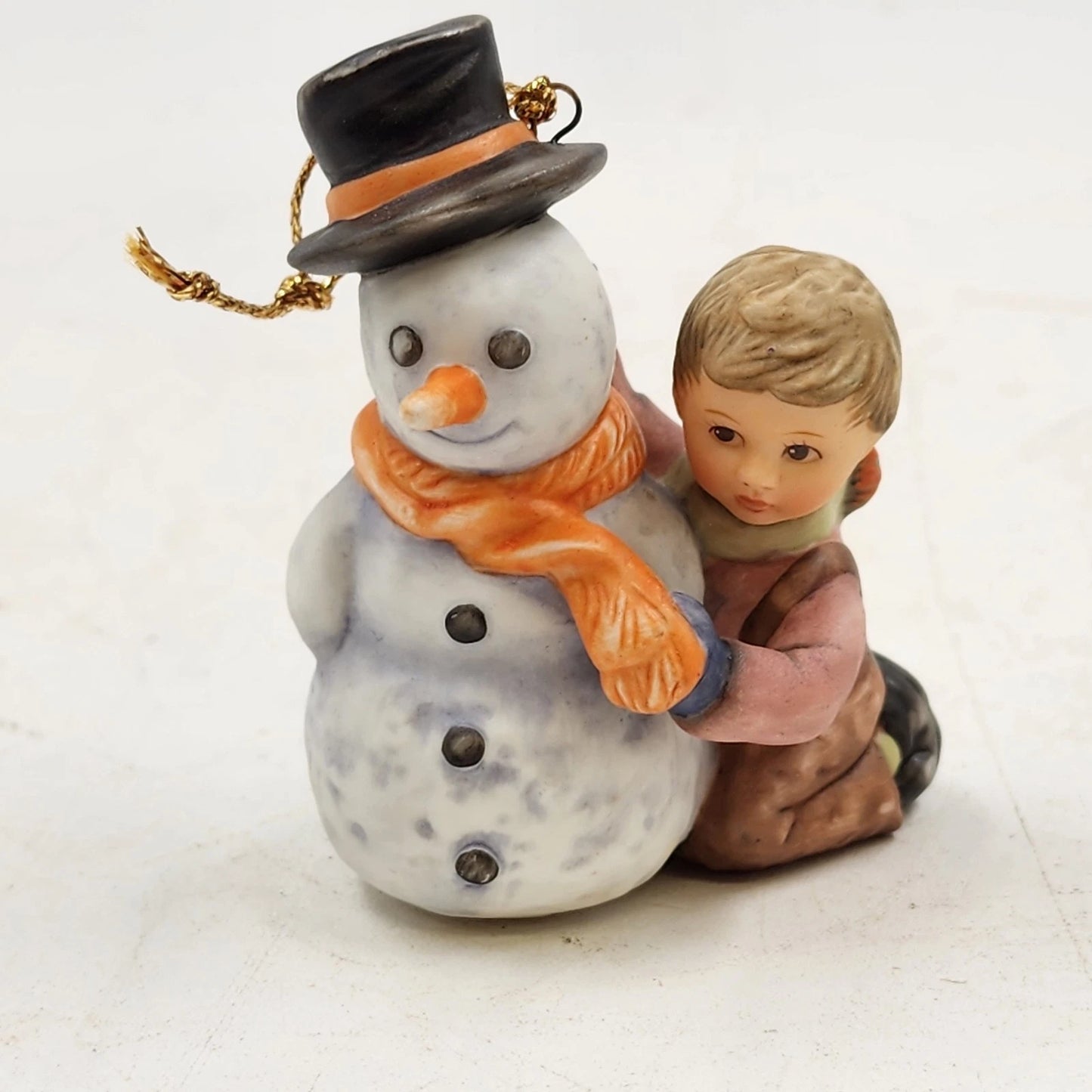 Berta Hummel MY FIRST SNOWMAN Christmas Ornament 2000 Goebel Porcelain 2.75"