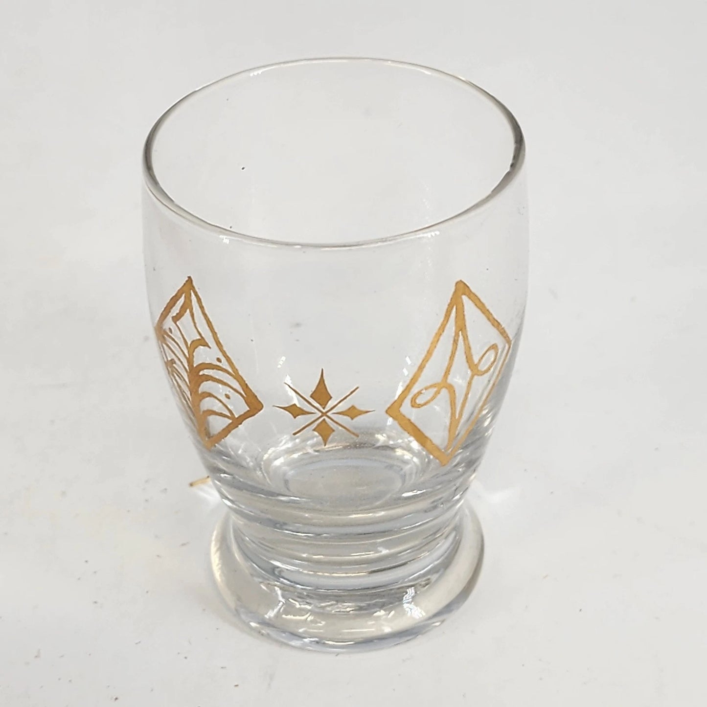 Floor 9 Whiskey Tasting Flight Set Wood Tray 4 Glasses Gold Rim Barware