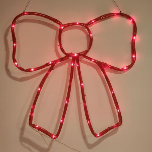 Mini Light Sculpture Bow 24" Mr Christmas Indoor or Outdoor Vintage 1993 w Box