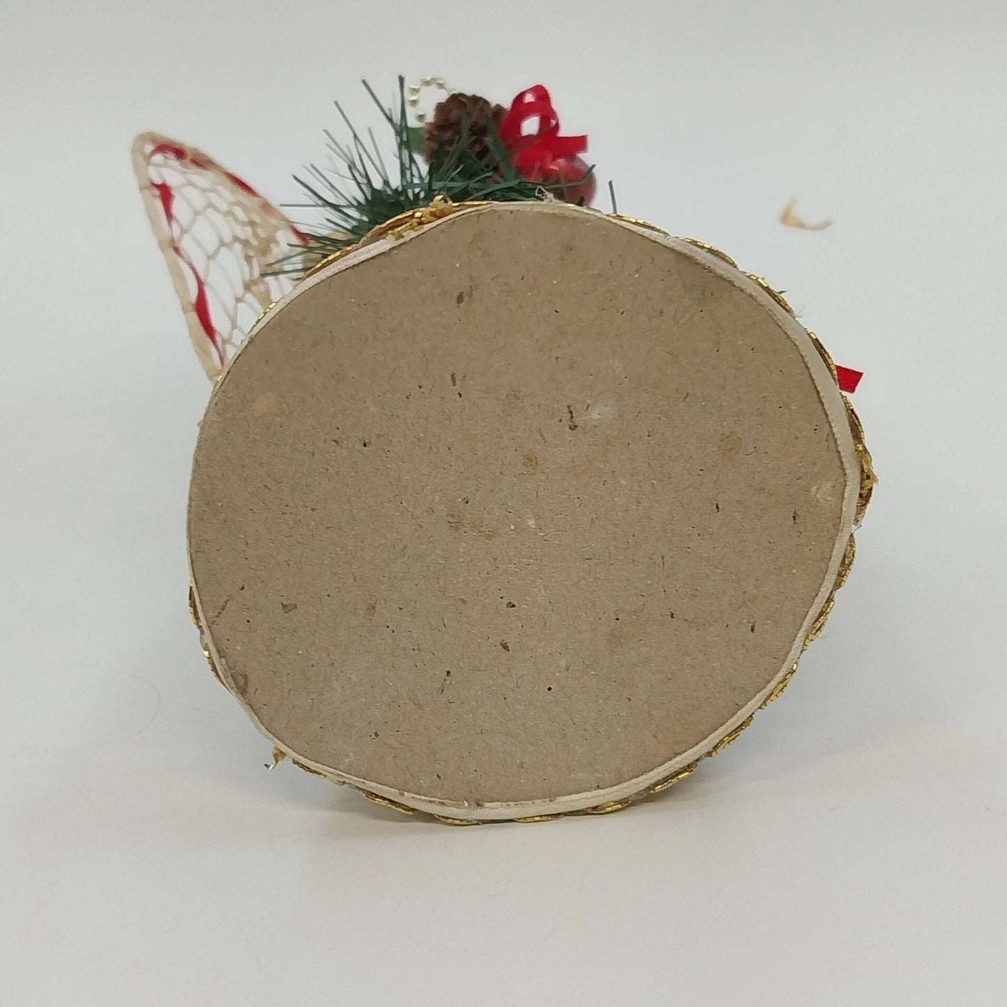 Handcrafted Natural Fiber Angel Woven Wings Pine Berry Apple Christmas 10.25"