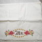 8 Pillow Case Linen Salvage AS IS for crafts Vintage Embroidery Mr Mrs Cat Girl