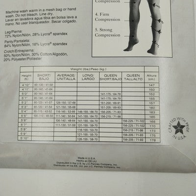 J C Penny Worthington Sheer Caress 70 Denier Firm Support Pantihose Queen Short