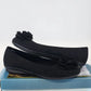 Cliffs White Mountain Hibiscus Flats Black Suede Ballet Shoes w Flower Women's 8