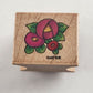 3 Pack Rubber Stamps Roses Design Wooden Backs California Lightly Used