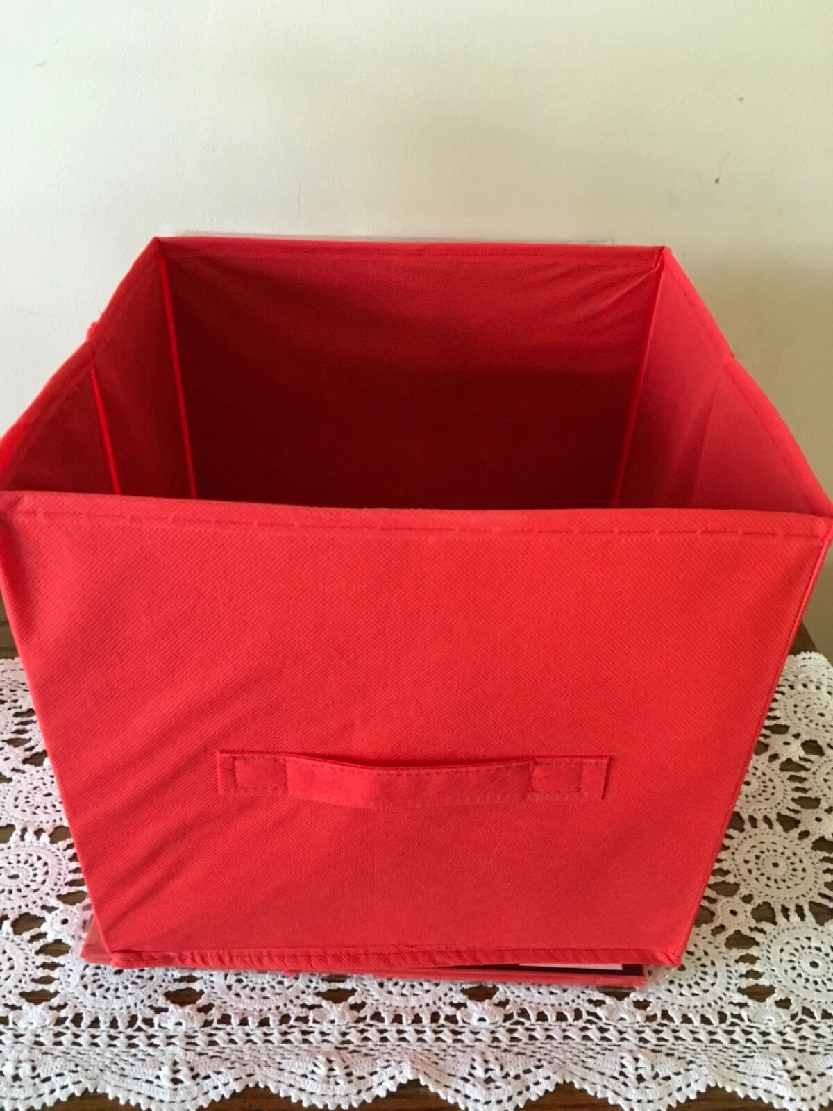 3 Pks Red Collapsible Storage Cubes Essentials Fabric Containers 10.5" x 11"