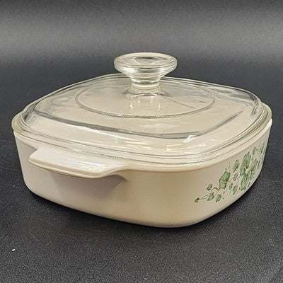 Corelle Callaway Ivy A-1-B11 Corning 1 Liter Casserole Dish & Lid 7" sq x 2"
