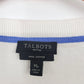 Talbots Petites Medium Pima Cotton White Cardigan Dragonfly Embroidered Sweater