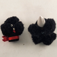 French Poodle Cosmetic Cover Lipstick Nail Polish Holder Black Crochet Vintage