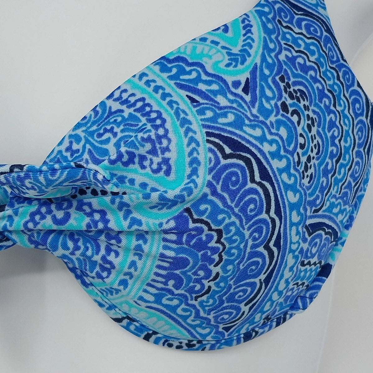Body I.D. Blue Paisley 2-Piece Bikini Swimsuit Women's Size 10 Underwire