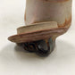 Handcrafted Speckled Stoneware Pottery Lidded Jar w Ribbon Handle Rustic Decor