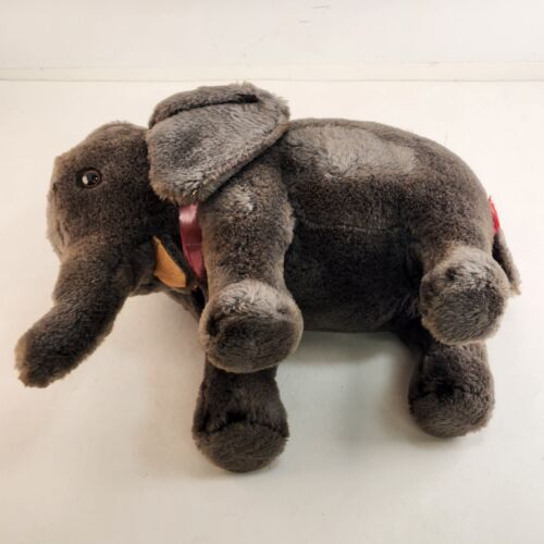 R Dakin Standing Elephant Gray Plush Stuffed Animal Toy 8" Vintage 1970s