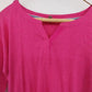 T by Talbots Pink Speckled Notch Neck Top Women MP Cotton