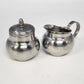 Oneida 18/8 Stainless Steel Creamer & Lidded Sugar Bowl Set Silver Japan MCM Vtg