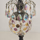 Borske Sklo Waterfall Crystal Marble Globe Brass Table Lamp 36" 3-Way Loevsky