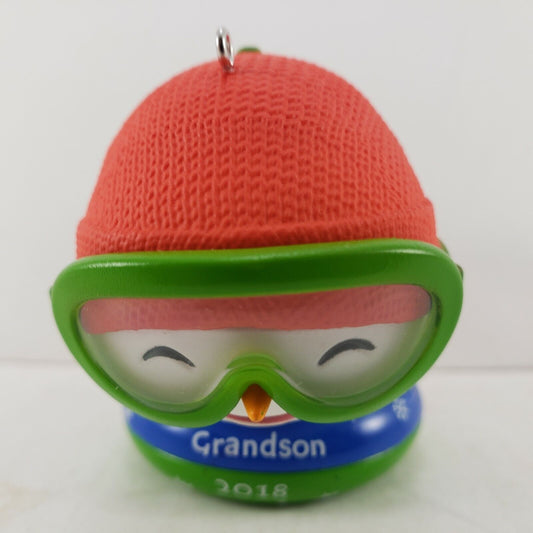 2018 Hallmark Christmas Tree Ornament Grandson Snow Tubing MIB Orville Wilson