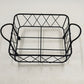 2 Casserole Serving Carriers Black Metal Wire Nesting with Handles 8.75" & 8"