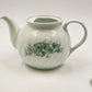 Corelle Callaway Teapot White Green Floral Swirl Corning Ware 7"x10"