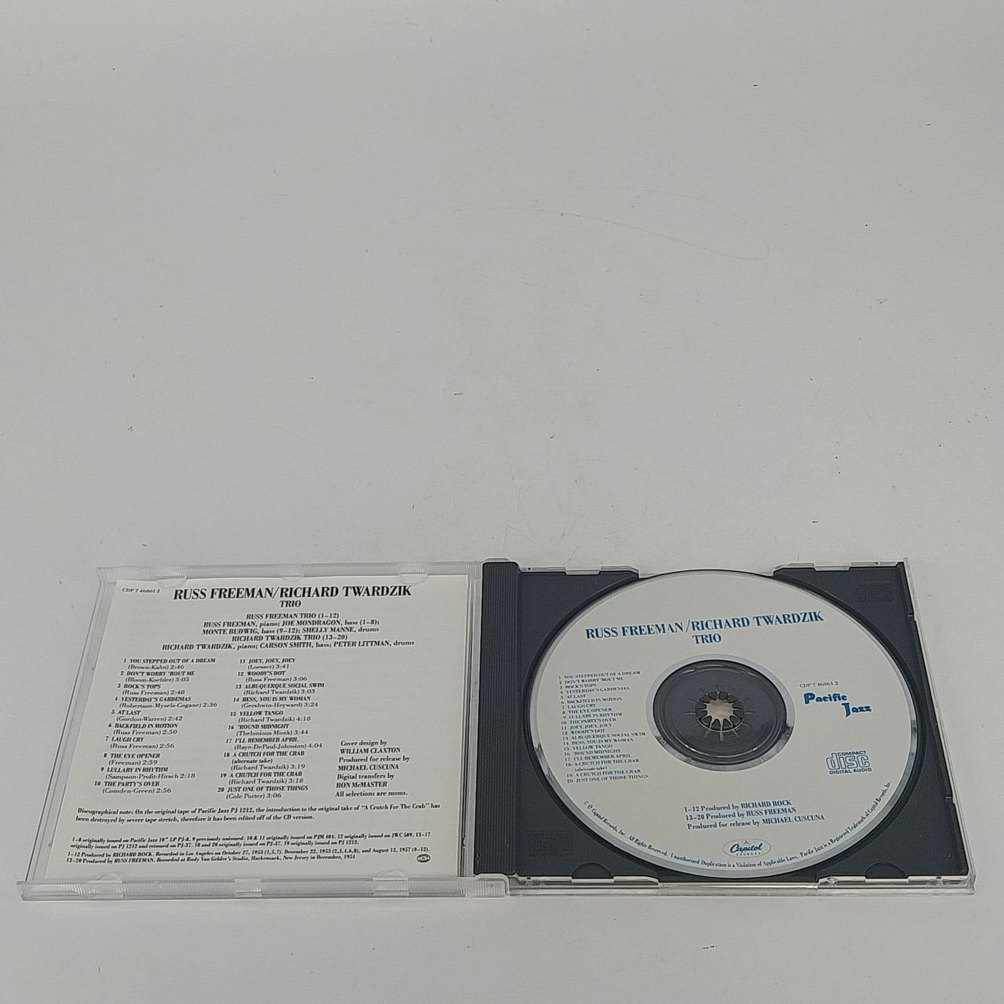 Russ Freeman Richard Twardzik Trio CD Pacific Jazz Records Capitol Jazz 1989