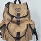 Sierra Club Canvas Rucksack Backpack Tan Cotton Daypack 3 Pocket Hiking Bag Vtg