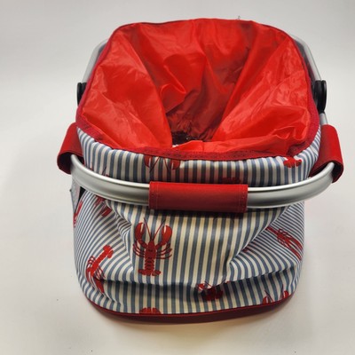 Boat House Insulated Picnic Basket Bag Collapsible Aluminum Handle Portable NOS