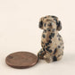 Dog Natural Gemstone Dalmatian Jasper Crystal Carved Animal Figurine 1" Tall