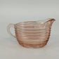 Anchor Hocking Depression Glass Creamer 5" Manhattan Pink Horizontal Ribbed Vtg