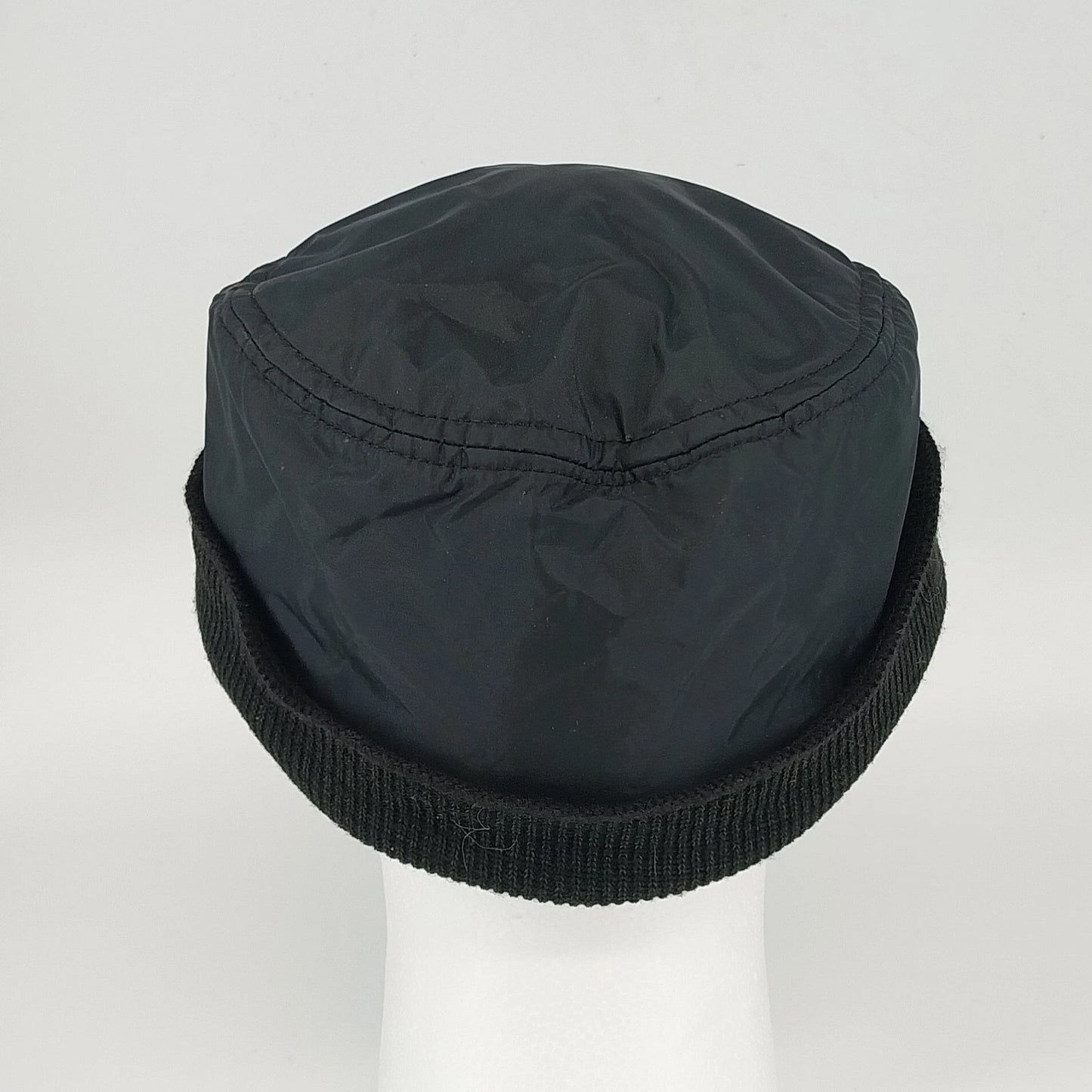 Black Quilted Winter Hat Ear Flap Insulated Ski Cap Outdoor Sports USA Made