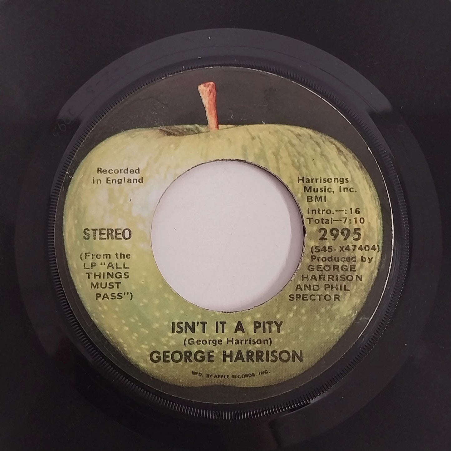George Harrison 45 RPM 7" Vinyl My Sweet Lord Isn't It A Pity Apple 2995 1970