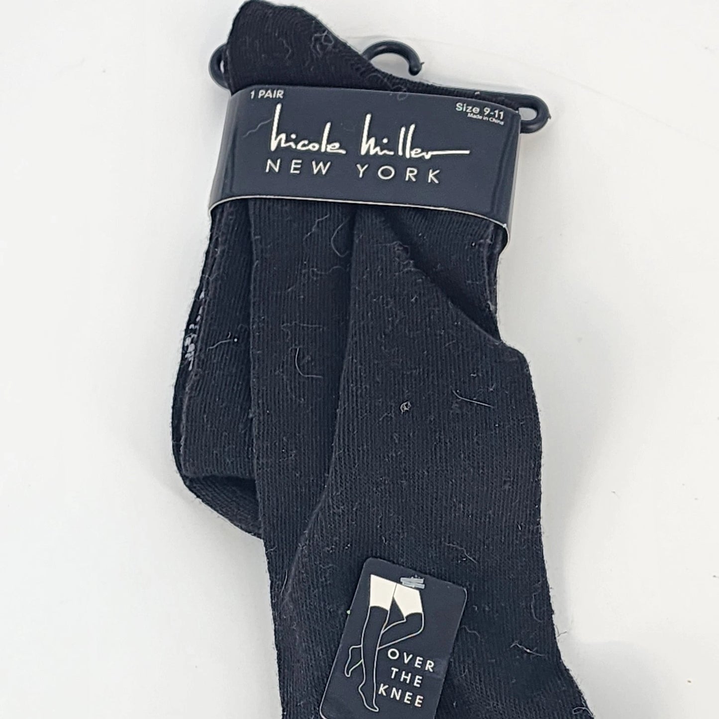 Nicole Miller NY Over The Knee Socks Sz 9-11 Grey Knit OTK Tights High Socks NWT