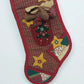 Tender Heart Treasures Moose Plaid Applique Christmas Stocking 18" Vtg 1999