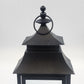 Candle Lantern 13" Black Metal Glass Rustic Farmhouse Hanging Pagoda /Tabletop