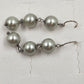 Sterling Silver 925 Triple White Gold Faux Pearl Dangle Drop Earrings 2"
