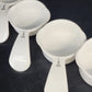 Tupperware 5 Measuring Cups Set 3479C-3483C White Curved Handles 1/4 to 3/4 Cup