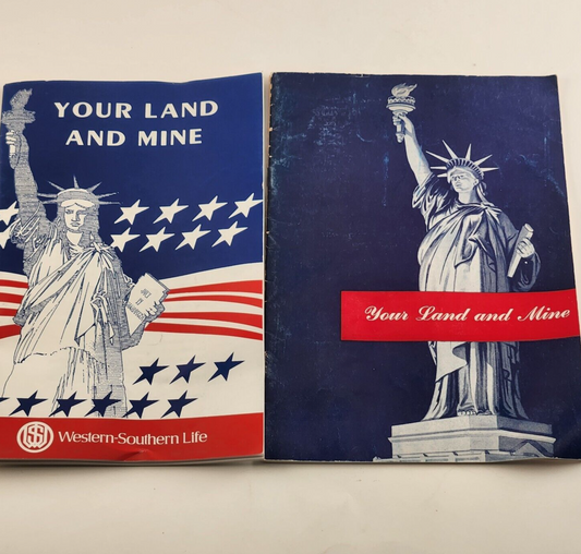 Two YOUR LAND AND MINE Vintage US History Booklets By Western & Southern Insurer