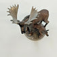 Heller Moose & Calf Pewter Statue Figurine 2" Wildlife Miniature 1983 Vintage