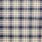 Navy Blue and White Plaid Rectangle Tablecloth 106 x 47 Inches Vintage