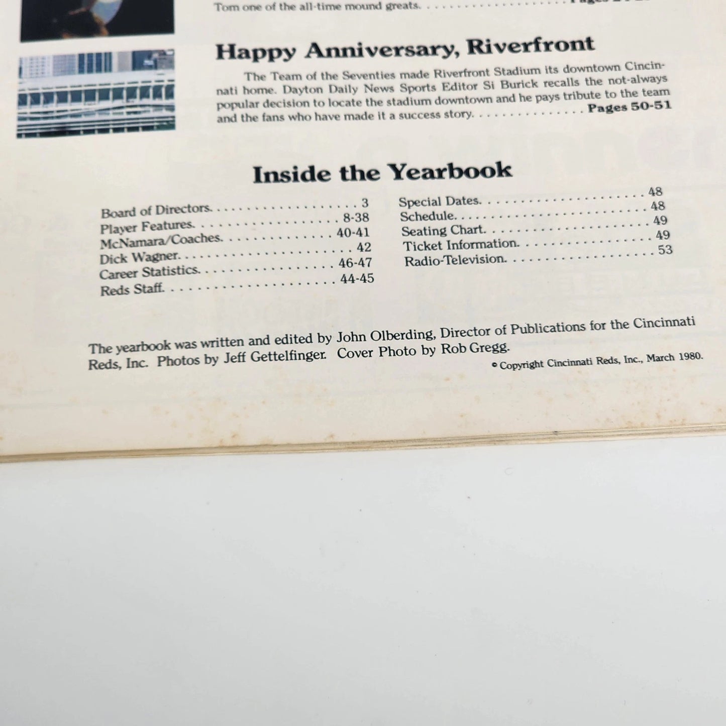 Cincinnati Reds 1980 Yearbook MLB Vintage Baseball Magazine Collectible