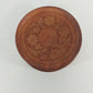 Indian Carved Natural Wooden Coasters Set 6 Floral Rustic Drink Disc 4" Vintage