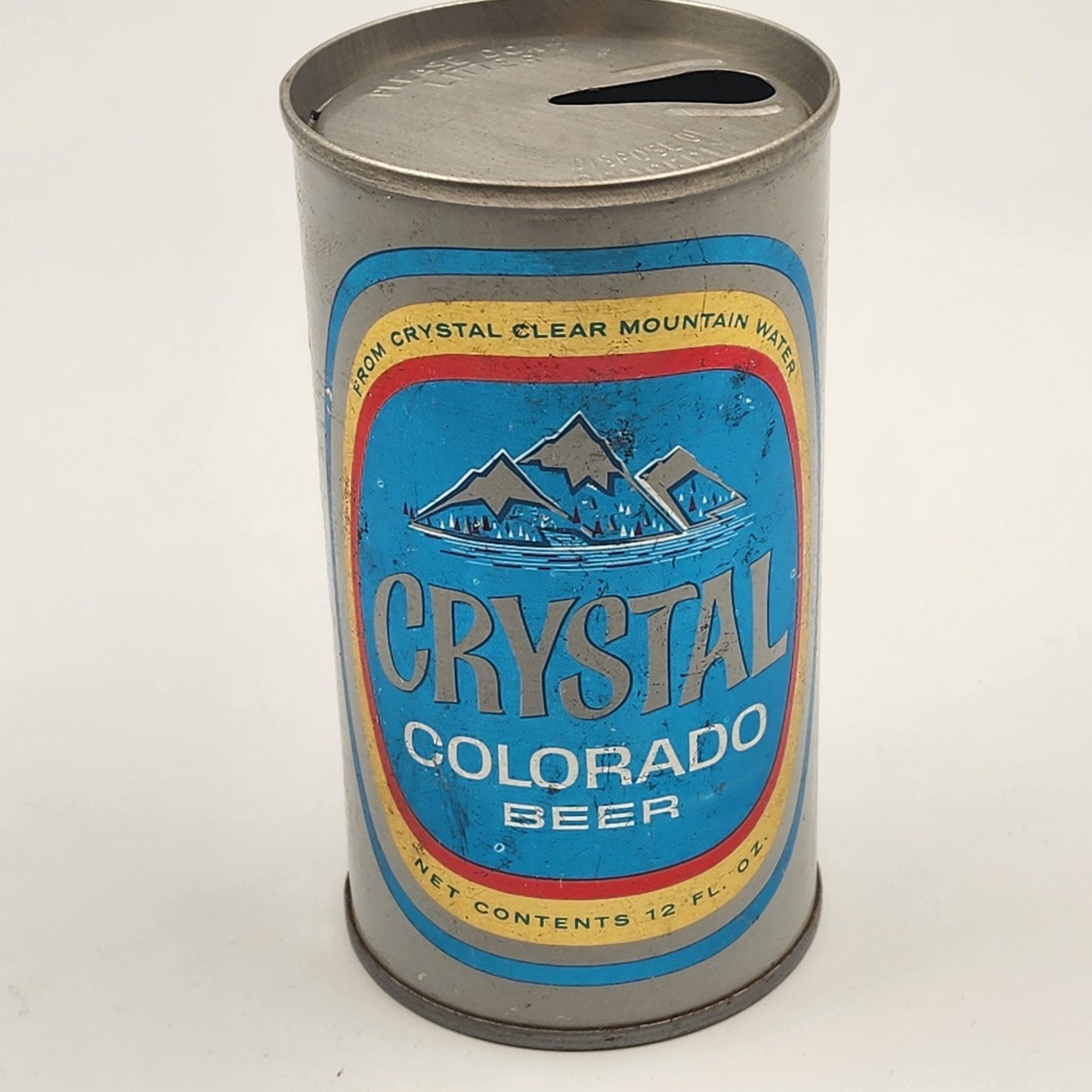 Crystal Colorado Beer 12 oz Aluminum Edge Pull Top Tin Empty Can Pueblo CO 1972
