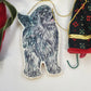 Christmas Ornaments Lot 4 Elf Knitting Lady Guitar Newfoundland Dog Mixed Media