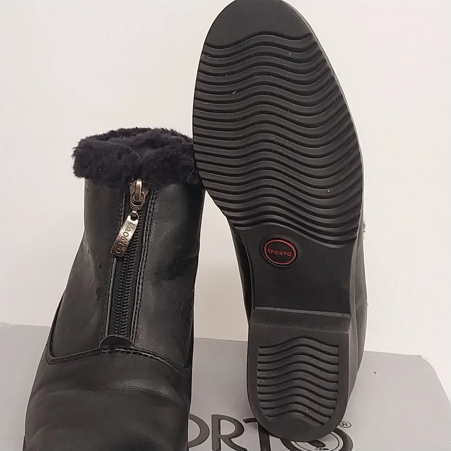 Sporto Tracy Black Waterproof Ankle Boots Womens Size 8