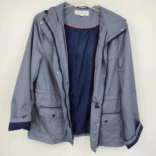 Breckenridge women's blue and white check utility jacket with hood
