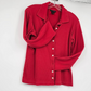 Vintage 90s The Limited Sweater Women’s L Red Button Front Collared Cotton Made in Korea
