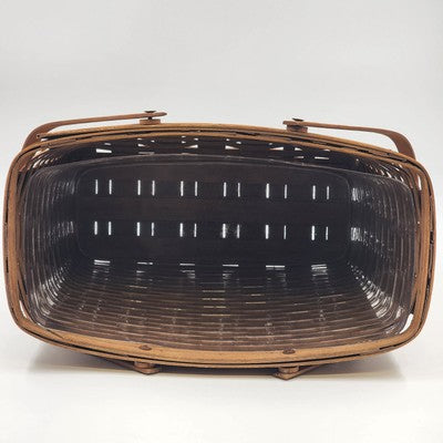 Longaberger Maple Double Handle Magazine Basket 15"x9"x11"h with Plastic Liner