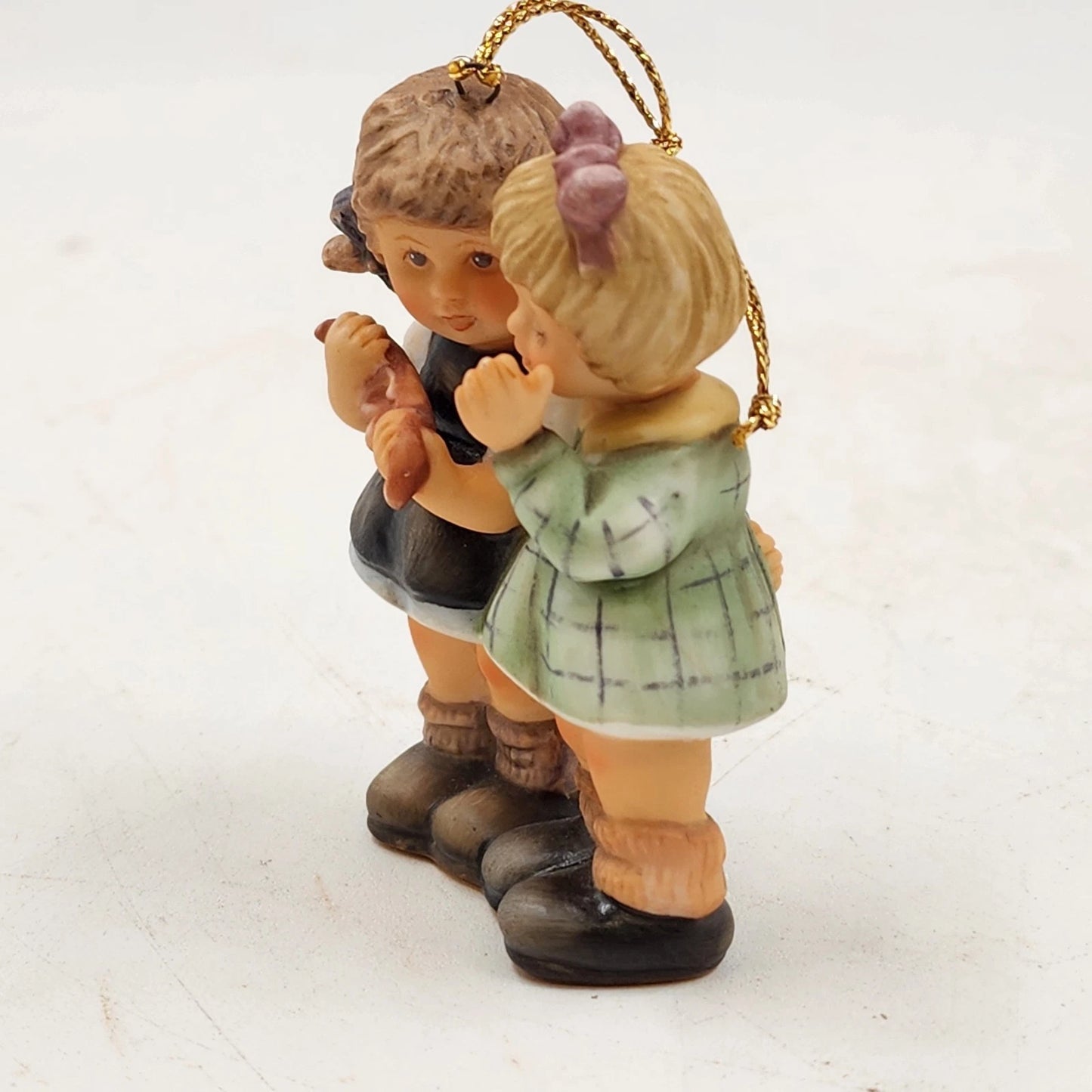 Berta Hummel CHRISTMAS WHISPERS Holiday Ornament Goebel Porcelain Girls