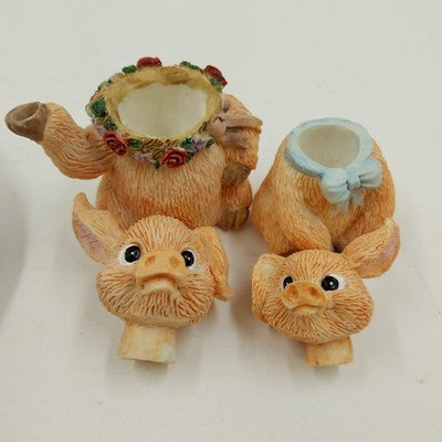 Youngs Inc Mini Tea Set 1995 Collectible Vintage Fruit Border Plate 5.25"