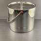 Ice Bucket With Lid and Handle Stainless Steel Unmarked Vintage Two Piece