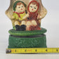 Boy Girl Umbrella Figurine Music Box Rotates Hummel-Style LARA'S THEME Vintage