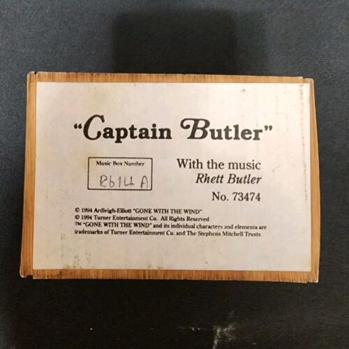 GWTW Captain Butler Crate Sitting Ceramic Figurine 73474 Music Box Does Not Work